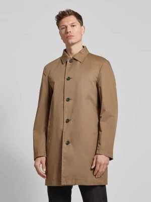 Płaszcz męski JOOP! Collection;Mieszanka materiałów z dodatkiem bawełny;Prosty krój;Model ‘STEVIE’;Wykładany kołnierz;Listwa guzikowa;Kieszenie z wypustkami;Dłu