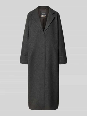 płaszcz o kroju oversized fit z kołnierzem z połami model 'Caddy' Noisy May Ciemnoszary