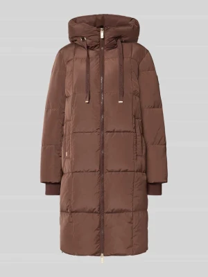 płaszcz o kroju regular fit w efekcie pikowania model 'Nova' MOS MOSH Ciemnobrązowy