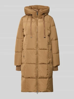 płaszcz o kroju regular fit w efekcie pikowania model 'Nova' MOS MOSH Koniakowy