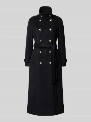 płaszcz o kroju regular fit z dodatkiem wełny Lauren Ralph Lauren Granatowy