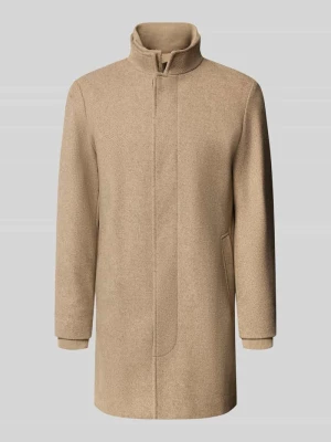 płaszcz o kroju regular fit z dodatkiem wełny model 'MELTON' Jack&Jones Beżowy
