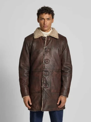 Płaszcz o kroju regular fit z imitacji skóry model ‘Gris’ gipsy