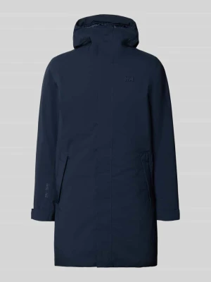płaszcz o kroju regular fit z kapturem model 'Brussel' Helly Hansen Granatowy