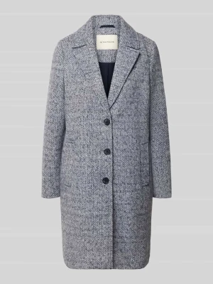 płaszcz o kroju regular fit z kołnierzem z połami Tom Tailor Błękitny melanż