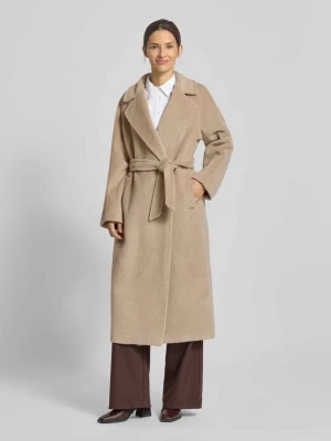 Płaszcz o kroju regular fit z mieszanki wełny i alpaki z domieszką moheru model 'TEMPERA' Weekend Max Mara Piaskowy