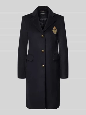 Płaszcz o kroju regular fit z mieszanki wełny i kaszmiru Lauren Ralph Lauren Ciemnoniebieski