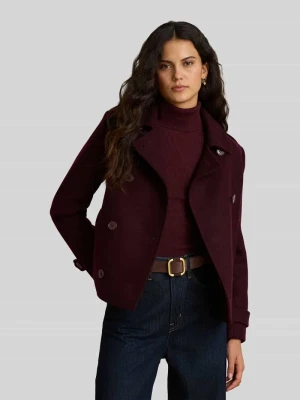 Płaszcz o kroju regular fit z mieszanki wełny Lauren Ralph Lauren Bordowy