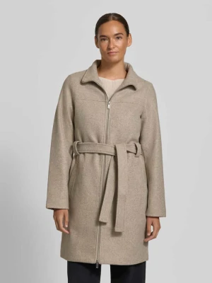 Płaszcz o kroju regular fit z paskiem w talii Vero Moda Piaskowy