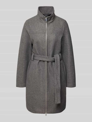 Płaszcz o kroju regular fit z paskiem w talii Vero Moda Średnioszary
