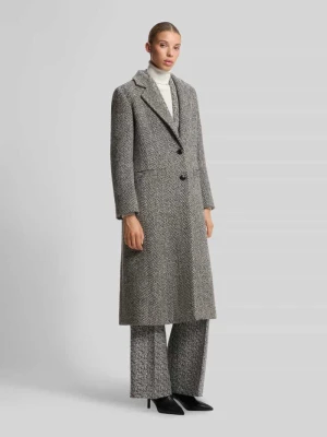 Płaszcz o kroju relaxed fit z mieszanki wełny model 'Mojeni' Hugo Czarny