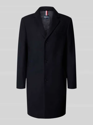 Płaszcz o kroju slim fit z kołnierzem z połami HECHTER PARIS Granatowy