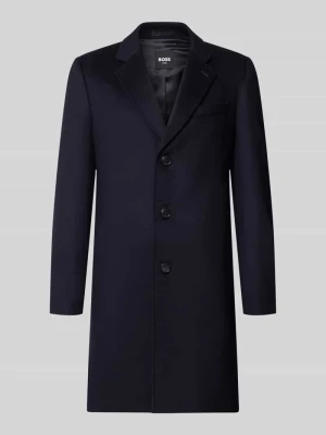 płaszcz o kroju slim fit z mieszanki wełny i kaszmiru model 'H-Hyde-264' Boss Granatowy