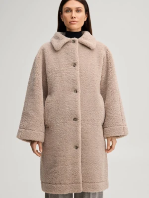 Płaszcz oversize z tkaniny typu teddy w kolorze greige JOOP!