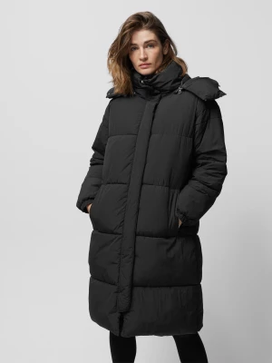 Płaszcz oversize z wypełnieniem syntetycznym damski Outhorn - czarny