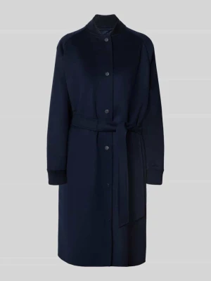 płaszcz pikowany o kroju regular fit z czystej żywej wełny model 'ABBONO' Weekend Max Mara Granatowy