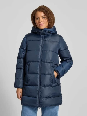Płaszcz pikowany o kroju regular fit z kapturem i tunelem Tom Tailor Denim