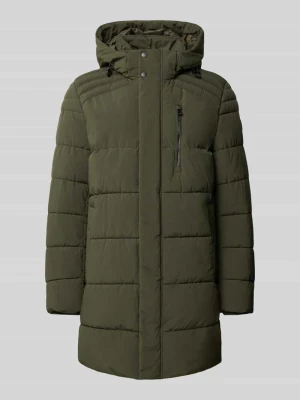 płaszcz pikowany o kroju regular fit z kapturem Lerros Khaki