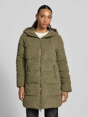 płaszcz pikowany o kroju regular fit z kapturem model 'DOLLY' Only Khaki
