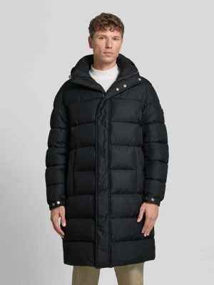 płaszcz pikowany o kroju regular fit z kapturem model 'H-Carpa' Boss Czarny