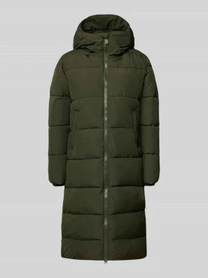 płaszcz pikowany o kroju regular fit z kapturem model 'ZANDAYA' Save The Duck Oliwkowy