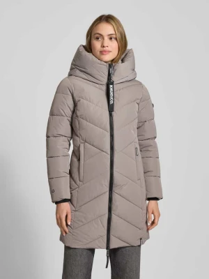 Płaszcz pikowany o kroju regular fit z nadrukiem z logo model ‘Darka’ khujo