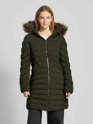 Płaszcz pikowany o kroju regular fit z obszyciem ze sztucznego futra model ‘Fuji’ Superdry