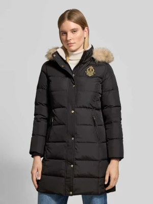 płaszcz pikowany o kroju regular fit z odpinanym kapturem Lauren Ralph Lauren czarny