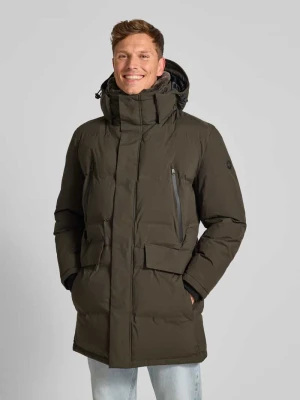 Płaszcz pikowany o kroju regular fit z odpinanym kapturem Strellson