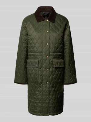 płaszcz pikowany o kroju regular fit z zatrzaskami Barbour Oliwkowy