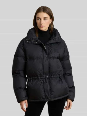 płaszcz pikowany o kroju regular fit ze ściągaczem w talii model 'WOVEN-PUFFER-COAT' Lauren Ralph Lauren Czarny