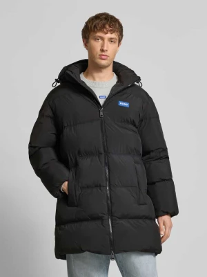 Płaszcz pikowany o kroju relaxed fit z naszywką z logo model ‘BODI’ Hugo Blue