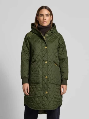 Płaszcz pikowany o kroju relaxed fit z obszyciem ze sztruksu model ‘HILARY’ Barbour