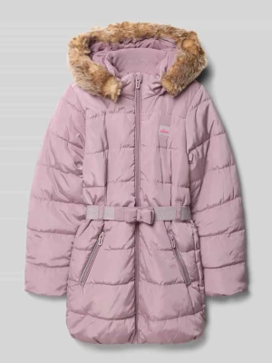 Płaszcz pikowany o kroju shaped fit z obszyciem ze sztucznego futra s.Oliver RED LABEL