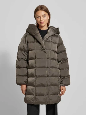 Płaszcz pikowany z efektem błyszczącym z kapturem Calvin Klein Womenswear