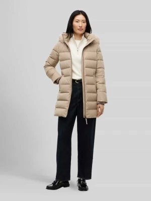 Płaszcz pikowany z kaptur ze sztucznego kożuszka model 'TYRA' Tommy Hilfiger Piaskowy