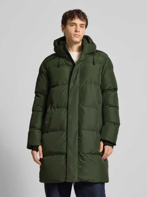 Płaszcz pikowany z kapturem i dwustronnym zamkiem błyskawicznym Superdry