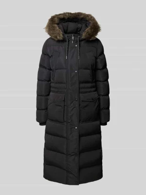 Płaszcz pikowany z kieszeniami z patką Superdry Czarny