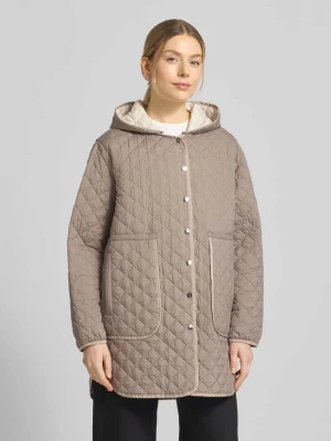 Płaszcz pikowany z listwą z zatrzaskami WHITE LABEL