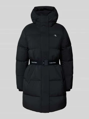 Płaszcz pikowany z nadrukiem z logo Calvin Klein Jeans