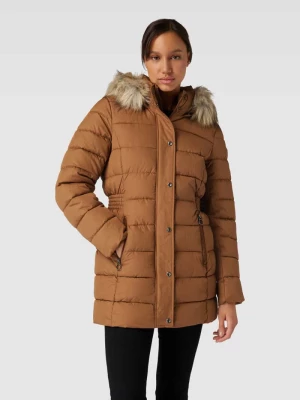 Płaszcz pikowany z obszyciem ze sztucznego futra model ‘NEWLUNA’ Only