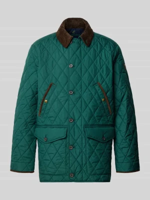 Płaszcz pikowany z sztruksowym kołnierzem Polo Ralph Lauren Zielony