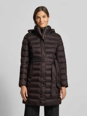Płaszcz pikowany z tasiemką w talii model ‘Longline’ MICHAEL Michael Kors