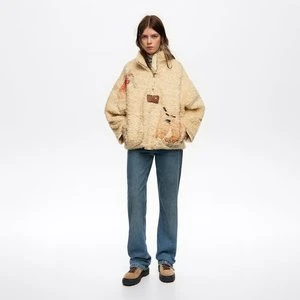 Płaszcz polarowy logo Frío Peludo beżowy BIMBA Y LOLA