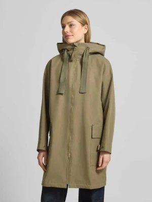 Płaszcz przeciwdeszczowy z kapturem i zamek błyskawiczny dwustronny model 'UNA' G-LAB
