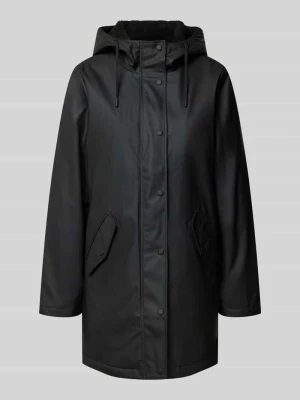 kurtka przeciwdeszczowa o kroju regular fit z kapturem model 'SALLY' Only Czarny