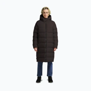 Płaszcz puchowy damski Jack Wolfskin Frozen Palace peat Brązowy