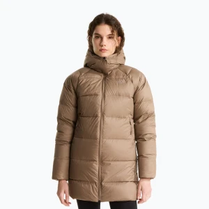 Płaszcz puchowy damski The North Face Hydrenalite City Down Hooded garnet Beżowy