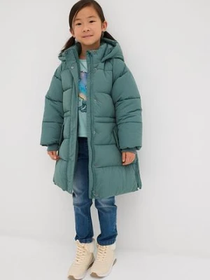 Płaszcz puchowy na ciepłej podszewce z odblaskowymi detalami bonprix