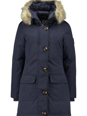 Płaszcz puchowy Superdry granatowy